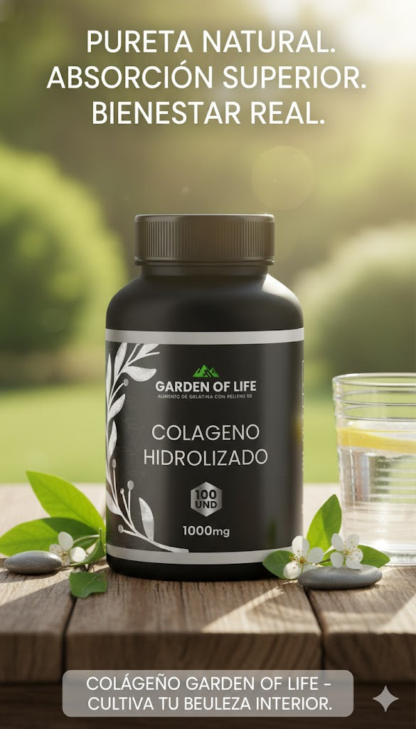 COLAGENO HIDROLIZADO GARDEN OF LIFE  - 100 Cápsulas de 1000mg
